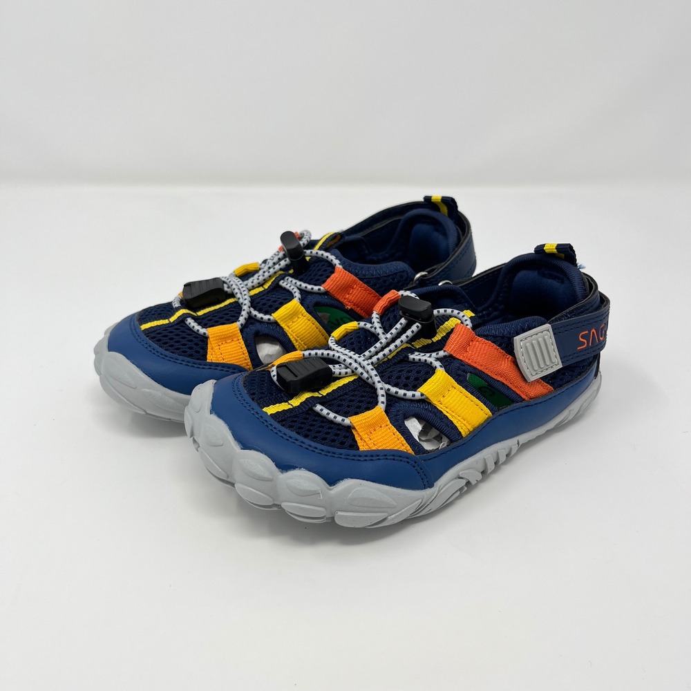 SAGUARO Kids Water Shoes Size 28 Blue‎ Yellow Orange Mesh Sport Sandals